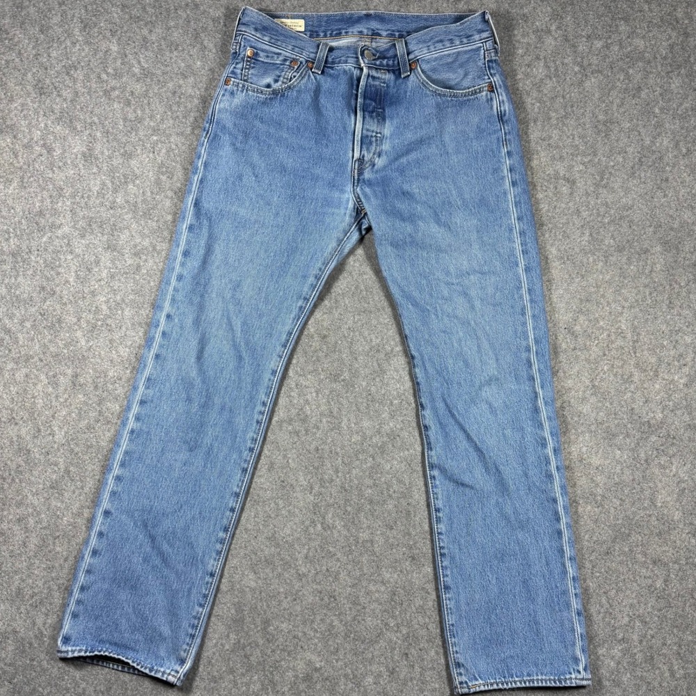 Levis Premium 501 Original Fit‎ Mens Jeans Medium Wash Blue 28x30 Button Fly